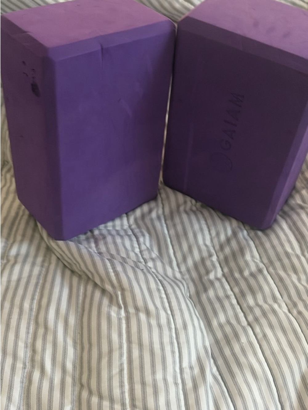GAIAM Purple Yoga Blocks Set - Pair of Foam Support Bricks